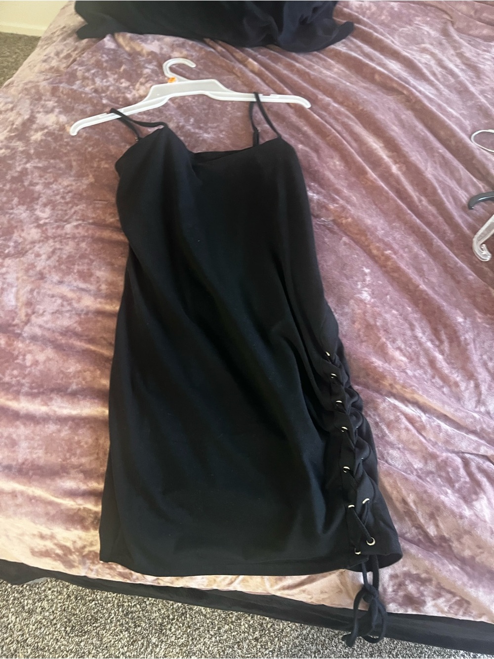 Black Lace-Up Slip Dress - Women